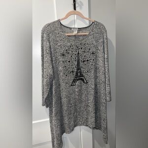 Chic Heather Gray Eiffel Tower Top
